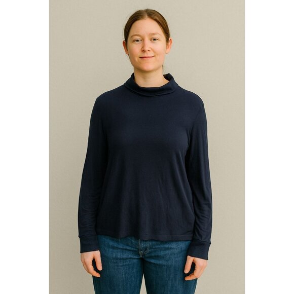 Stars Above Women's Cozy Knit Navy Blue Turtleneck Loungewear Sweater - Size Med - Picture 1 of 10